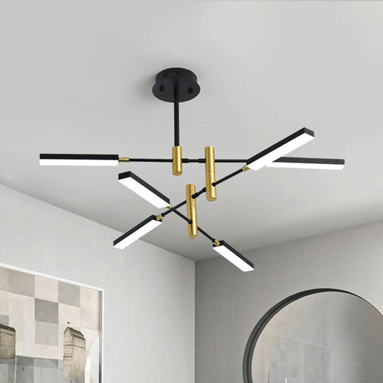 Contemporary Sputnik Ceiling Light In Black/Gold Or White/Gold - 4/6 Acrylic Lights