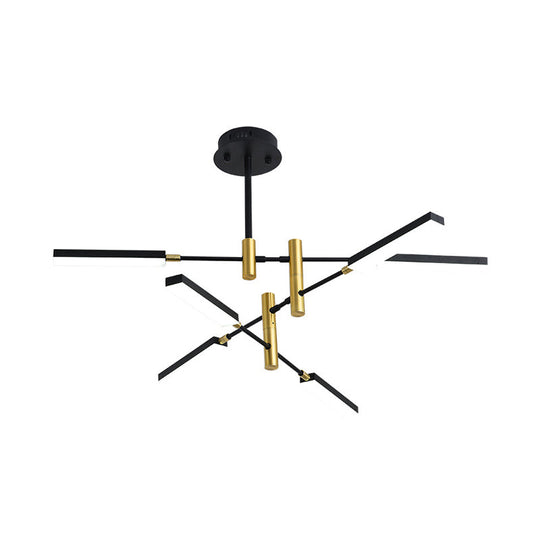 Contemporary Sputnik Ceiling Light In Black/Gold Or White/Gold - 4/6 Acrylic Lights