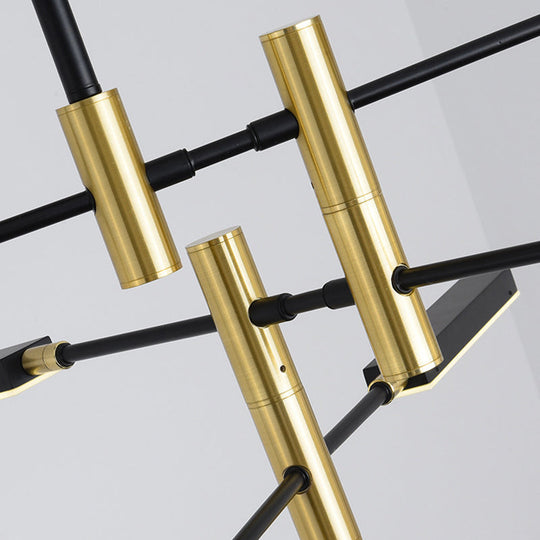 Contemporary Sputnik Ceiling Light In Black/Gold Or White/Gold - 4/6 Acrylic Lights