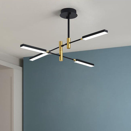 Contemporary Black/Gold or White/Gold Acrylic Chandelier - Sputnik Ceiling Light (4/6-Light) - Third Gear