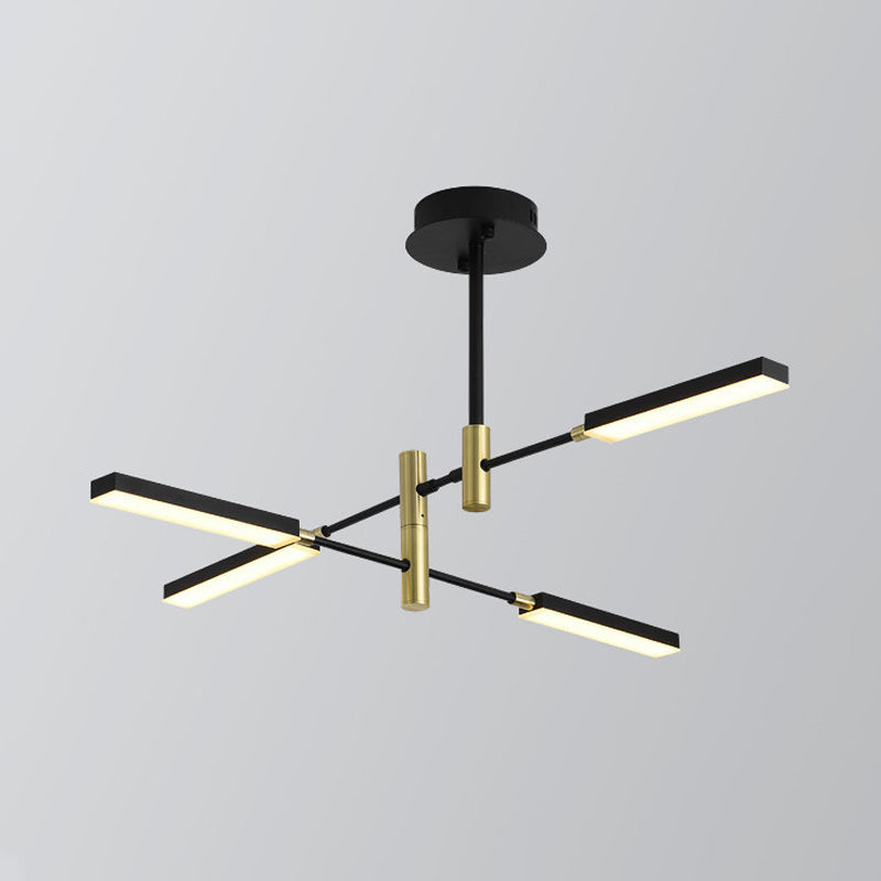 Contemporary Sputnik Ceiling Light In Black/Gold Or White/Gold - 4/6 Acrylic Lights