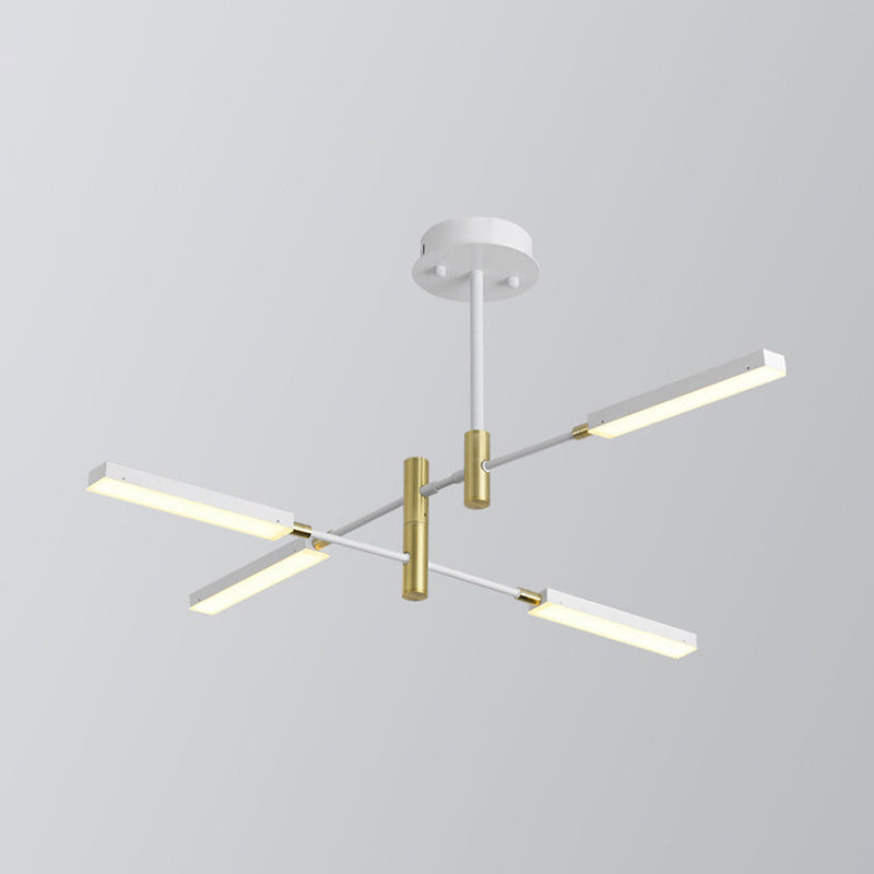 Contemporary Sputnik Ceiling Light In Black/Gold Or White/Gold - 4/6 Acrylic Lights