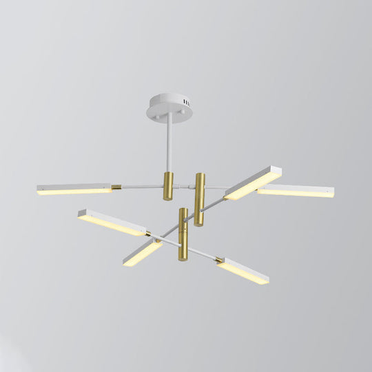 Contemporary Black/Gold or White/Gold Acrylic Chandelier - Sputnik Ceiling Light (4/6-Light) - Third Gear