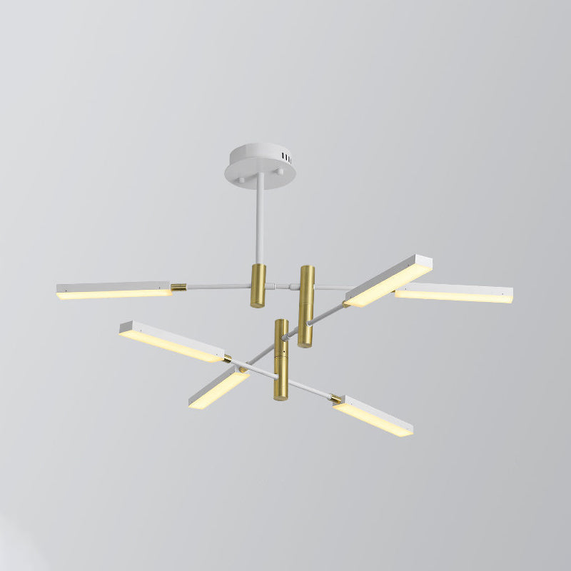 Contemporary Sputnik Ceiling Light In Black/Gold Or White/Gold - 4/6 Acrylic Lights