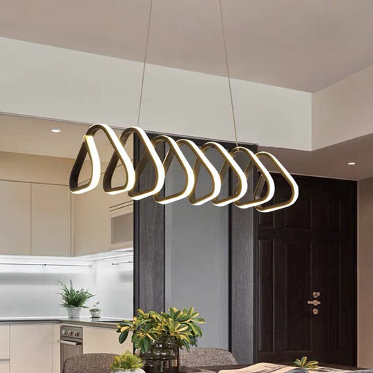 Acrylic Hanging Lamp Kit - LED Black Chandelier in Warm, White, Natural Light