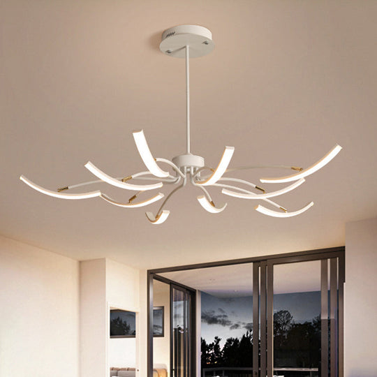 Sputnik Chandelier Light Fixture - Acrylic, 6/10 Lights, White Pendant Light in Warm/White