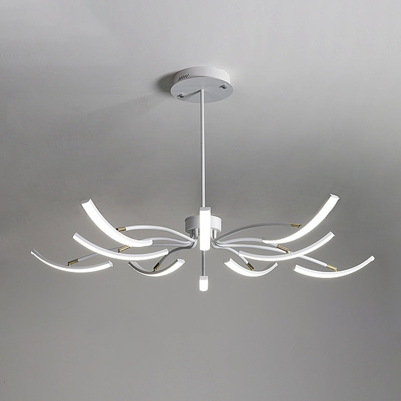 Sputnik Chandelier Light Fixture - Acrylic, 6/10 Lights, White Pendant Light in Warm/White