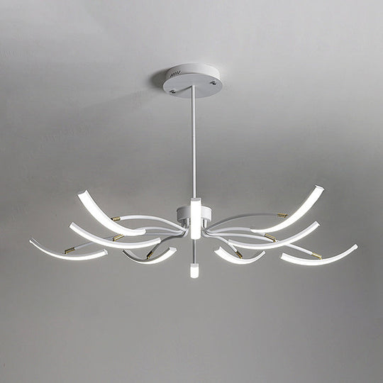 Modern Acrylic Sputnik Chandelier Light Fixture - 6/10 Lights Warm/White Pendant Lighting White