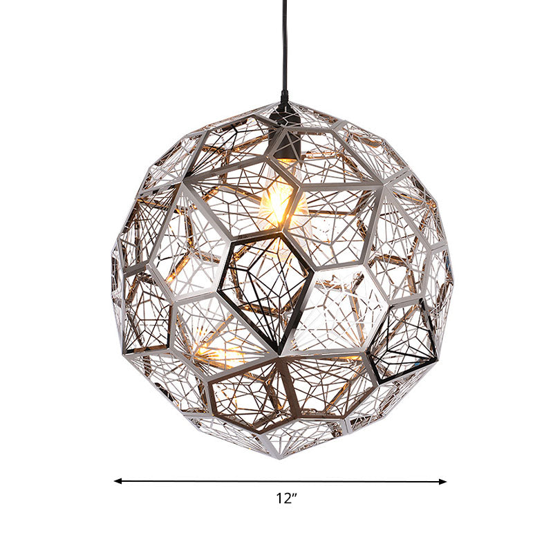 Global Suspension Lighting Pendant Lamp - Bulb Rural Silver/Gold Finish For Restaurants 10/12/16 W