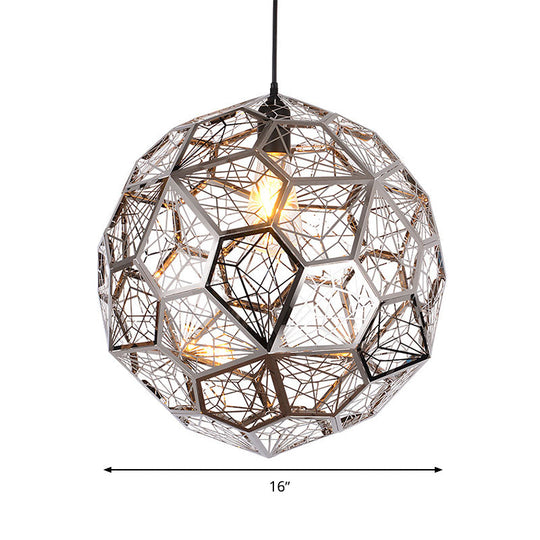 Global Suspension Lighting Pendant Lamp - Bulb Rural Silver/Gold Finish For Restaurants 10/12/16 W