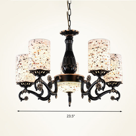 Mediterranean Stained Glass Chandelier with 4/6/9 Hanging Lights