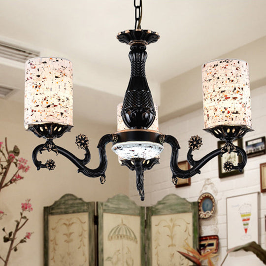 Mediterranean Stained Glass Chandelier with 4/6/9 Hanging Lights