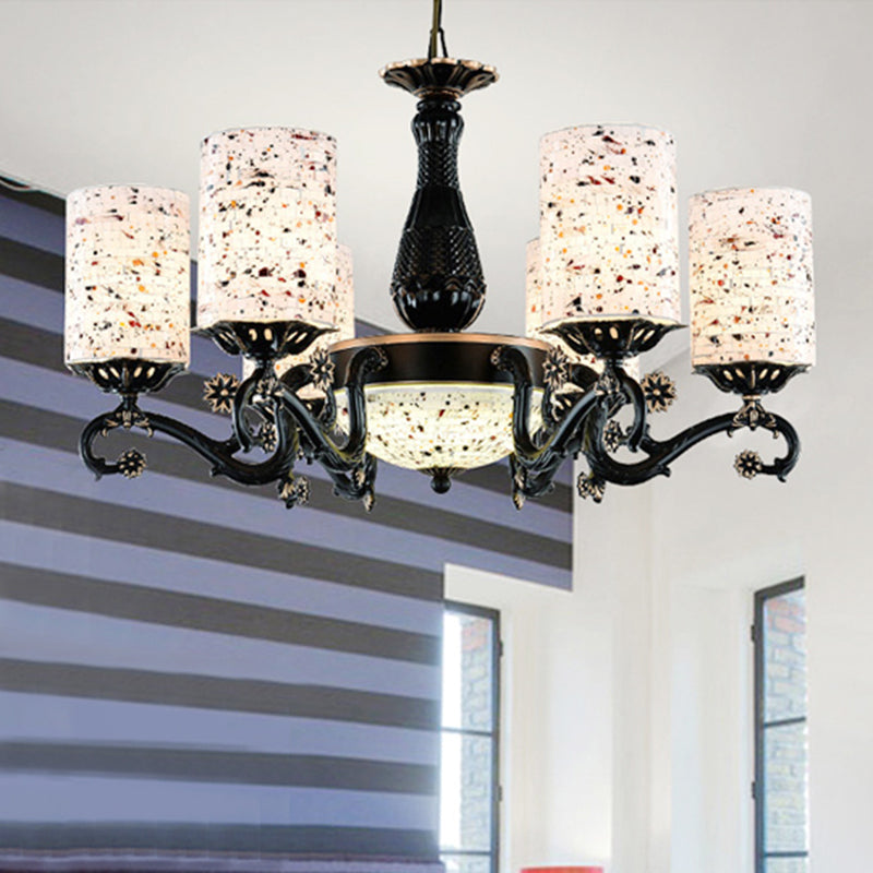 Mediterranean Stained Glass Chandelier with 4/6/9 Hanging Lights