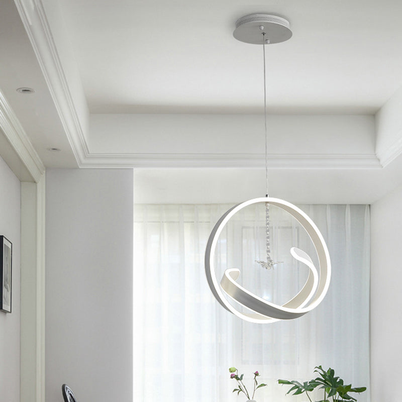 Minimalist Acrylic Led Pendant Light - Twist Design Warm/White White /