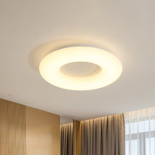 18/23.5 Modern Led White Doughnut Acrylic Flush Mount Ceiling Lamp