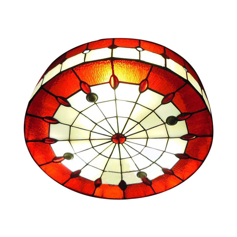 Tiffany-Style Ceiling Light For Bedroom With Jewel Decoration