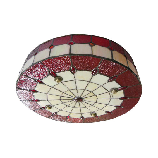 Tiffany-Style Ceiling Light For Bedroom With Jewel Decoration