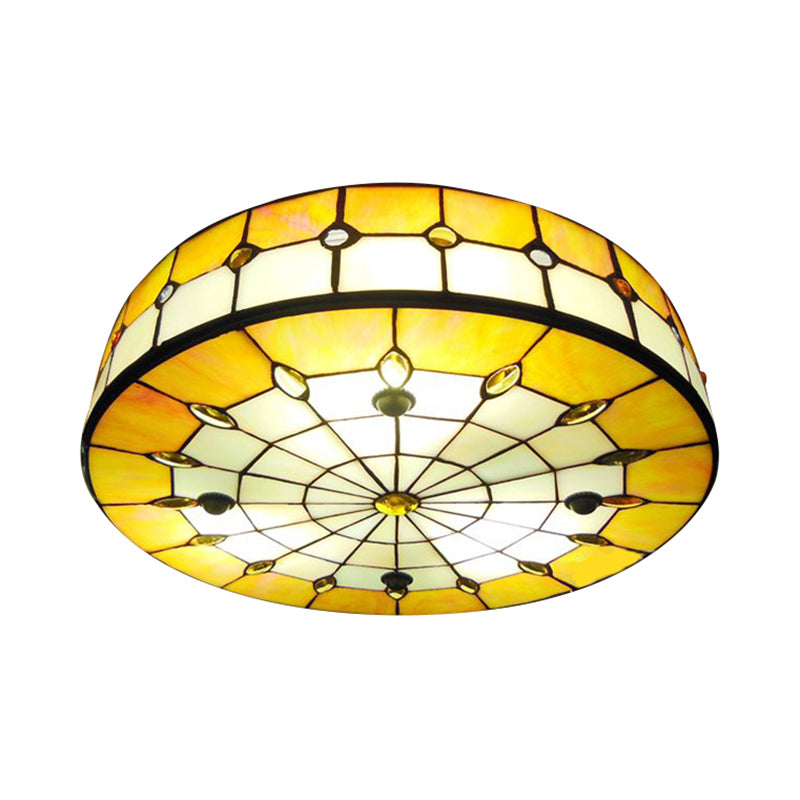 Tiffany-Style Ceiling Light For Bedroom With Jewel Decoration