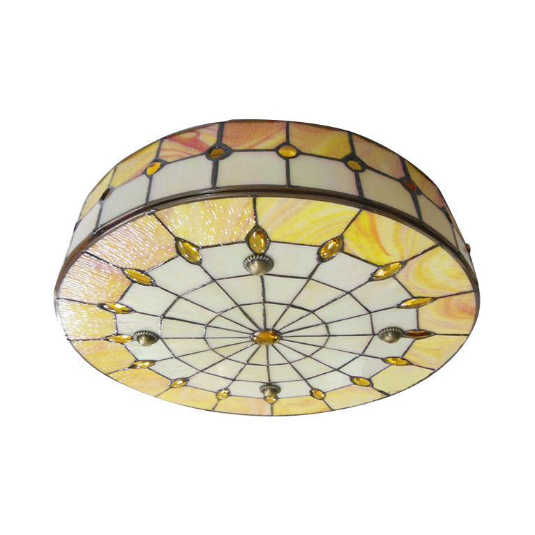 Tiffany-Style Ceiling Light For Bedroom With Jewel Decoration