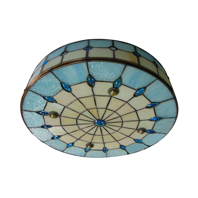 Tiffany-Style Ceiling Light For Bedroom With Jewel Decoration