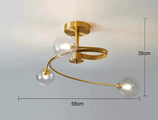 Nordic Creative Rotate Bedroom Room Lamp Copper Ceiling