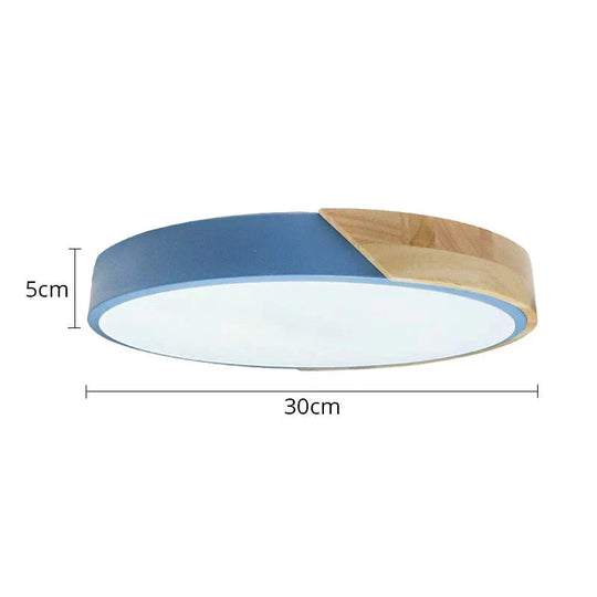 LED Discolor Ceiling Lamp Acrylic Wooden Round Multicolor 18W Ceiling Surface Mounted LED Lighting Fixtures