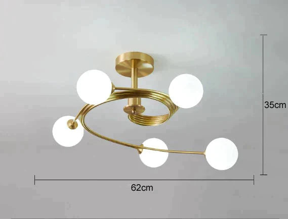 Nordic Creative Rotate Bedroom Room Lamp Copper Ceiling