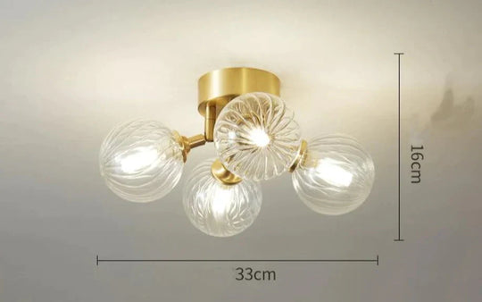 Nordic Copper Creative Modern Bedroom Ceiling Lamp