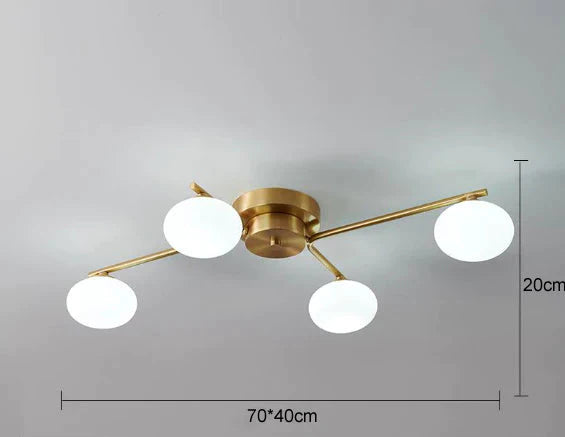 Nordic Wind Pentagon Living Room Bedroom Lamp Copper Ceiling