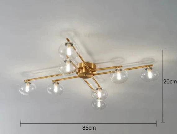 Nordic Wind Pentagon Living Room Bedroom Lamp Copper Ceiling 8 Transparent Color / Without Light