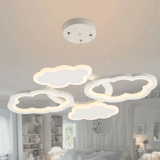 Lena's Nordic Acrylic Cloud LED Bedroom Pendant - Warm/White Light