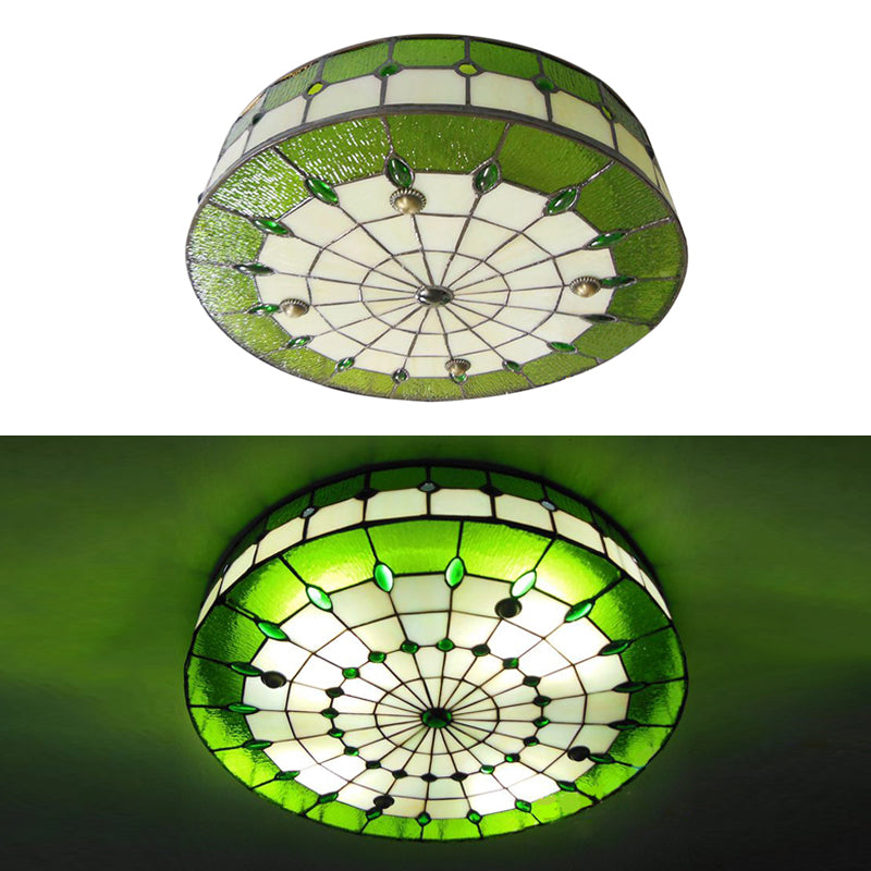 Tiffany-Style Ceiling Light For Bedroom With Jewel Decoration