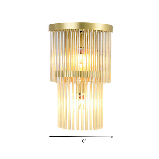 Traditional Gold Clear Crystal Led Wall Sconce For Living Room