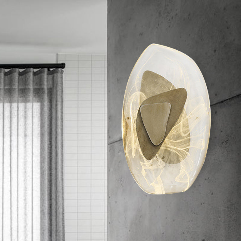 Contemporary Crystal Wall Light With Led Geometric Design Multiple Colors Warm/White For Dining Room