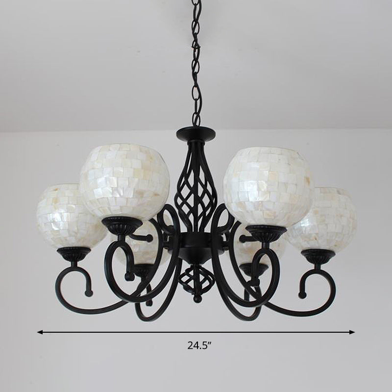 Baroque Shell Chandelier Light Fixture for Kitchen - White with 5/6/8 Lights