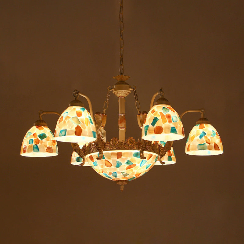 Mosaic Baroque Style Shell Chandelier - Pendant Light Kit For Kitchen 5/9/11 Lights White 9 /