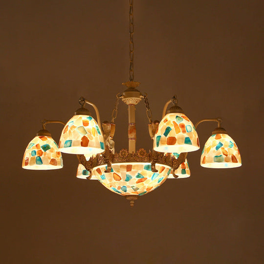 Mosaic Baroque Style Shell Chandelier - Pendant Light Kit For Kitchen 5/9/11 Lights White 9 /