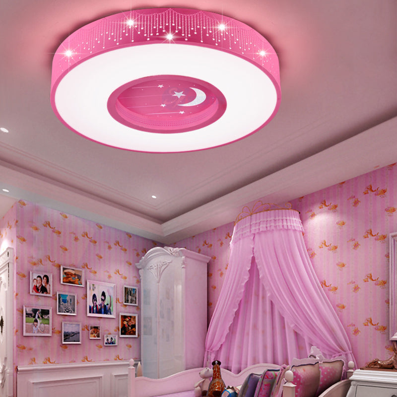 Hollow LED Flush Ceiling Light: Macaron Loft Metal Ceiling Mount for Child Bedroom