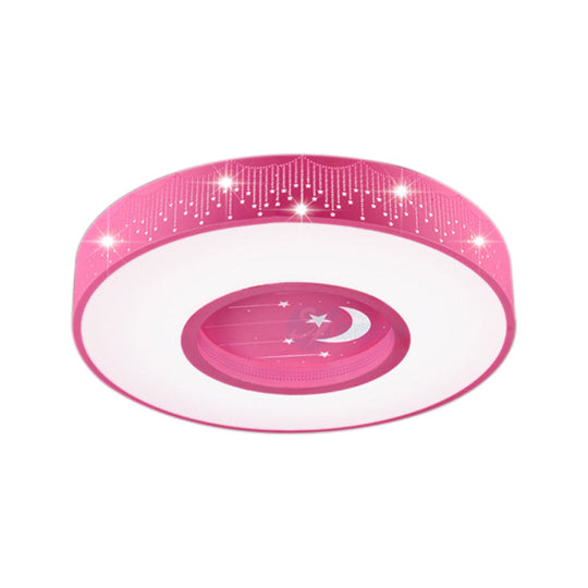 Hollow LED Flush Ceiling Light: Macaron Loft Metal Ceiling Mount for Child Bedroom