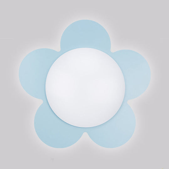 Sleek Acrylic Led Ceiling Mount Light For Kindergarten Rooms - Modern & Simple Lamp Blue