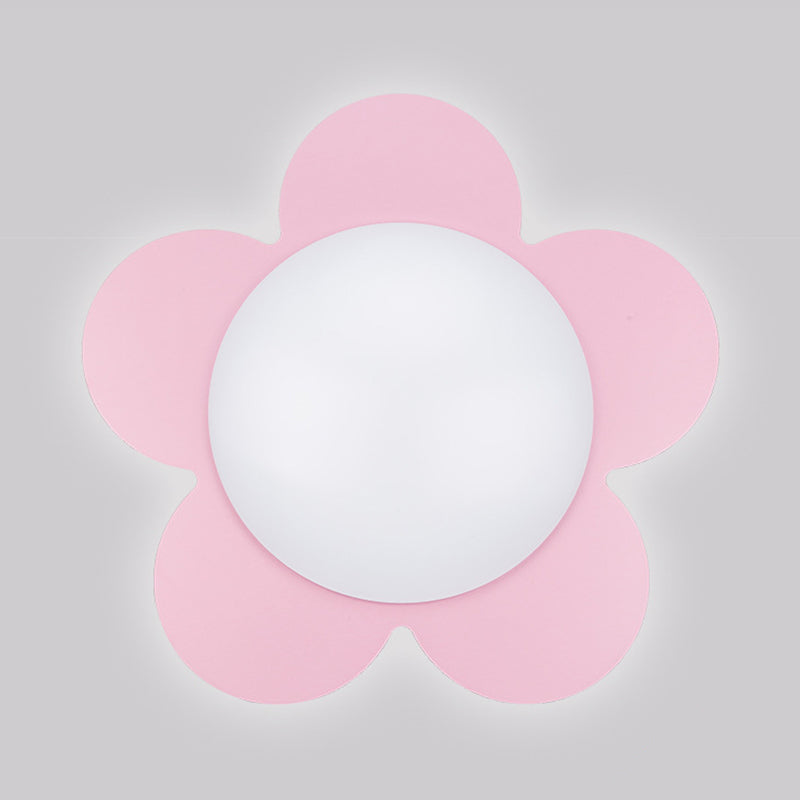 Sleek Acrylic Led Ceiling Mount Light For Kindergarten Rooms - Modern & Simple Lamp Pink