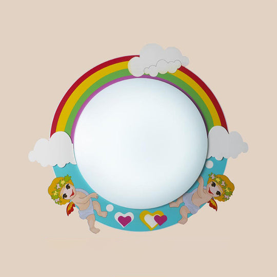 Cartoon Pattern LED Ceiling Lamp for Kids' Nursing Room – Acrylic Circle Mount