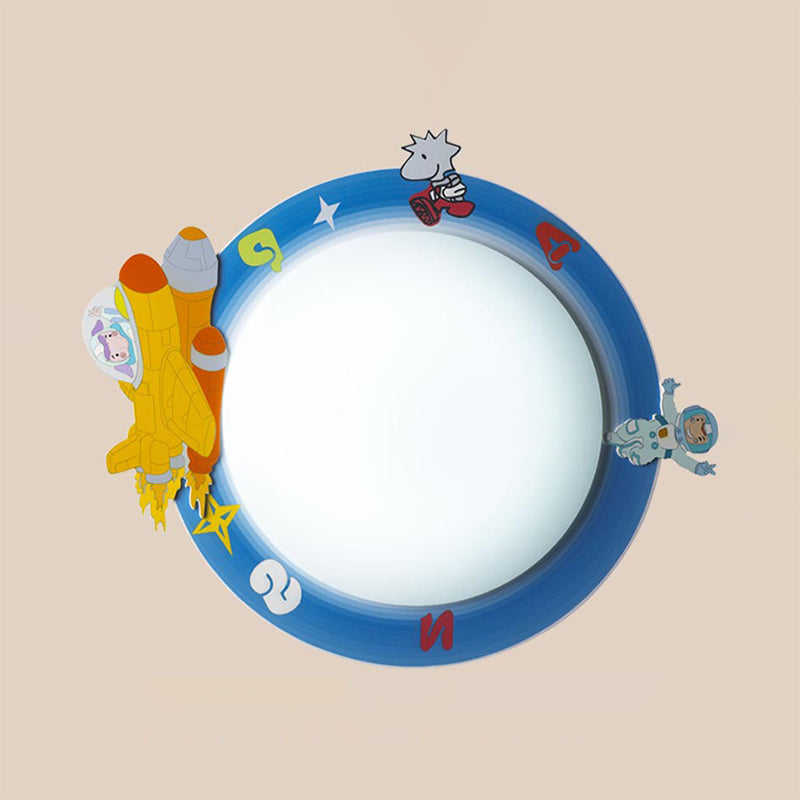 Cartoon Pattern LED Ceiling Lamp for Kids' Nursing Room – Acrylic Circle Mount