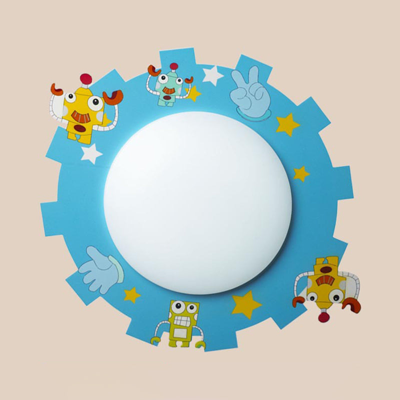 Cartoon Pattern LED Ceiling Lamp for Kids' Nursing Room – Acrylic Circle Mount