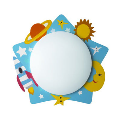 Cartoon Pattern LED Ceiling Lamp for Kids' Nursing Room – Acrylic Circle Mount