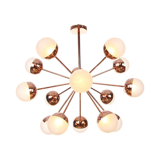 Globe Dining Room Semi Flush Mount Light with White/Clear/Smoke Grey Glass - 9/12/15 Lights - Contemporary Design in Copper/Chrome/Gold