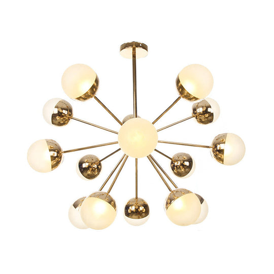 Globe Dining Room Semi Flush Mount Light with White/Clear/Smoke Grey Glass - 9/12/15 Lights - Contemporary Design in Copper/Chrome/Gold