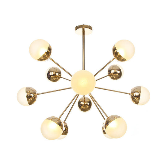 Globe Dining Room Semi Flush Mount Light with White/Clear/Smoke Grey Glass - 9/12/15 Lights - Contemporary Design in Copper/Chrome/Gold