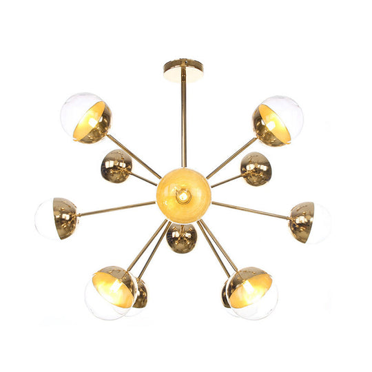 Globe Dining Room Semi Flush Mount Light with White/Clear/Smoke Grey Glass - 9/12/15 Lights - Contemporary Design in Copper/Chrome/Gold