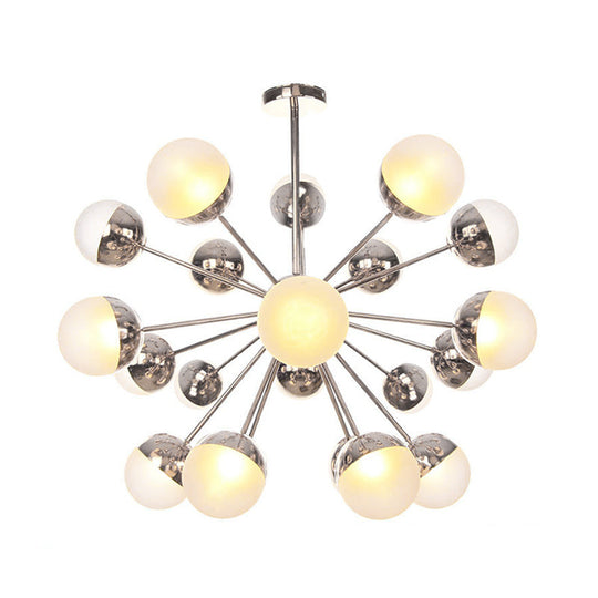 Globe Dining Room Semi Flush Mount Light with White/Clear/Smoke Grey Glass - 9/12/15 Lights - Contemporary Design in Copper/Chrome/Gold